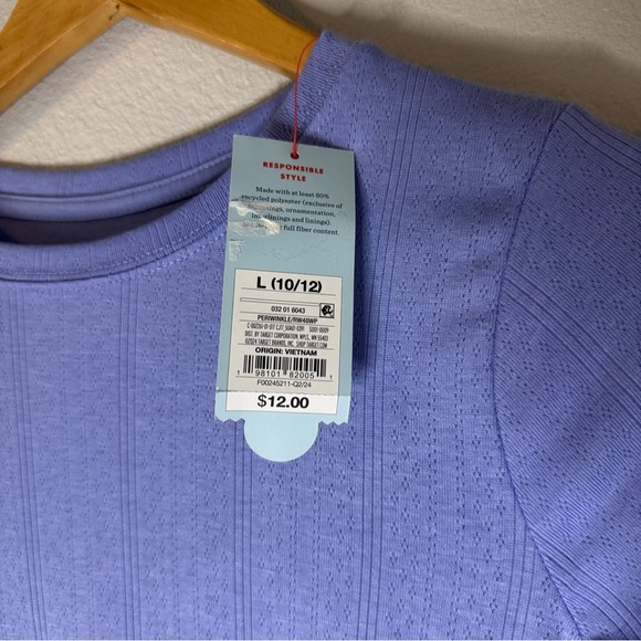 New Cat & Jack Girls/Periwinkle Lilac Long Sleeve Knit Top Large (10-12) - Picture 8 of 8